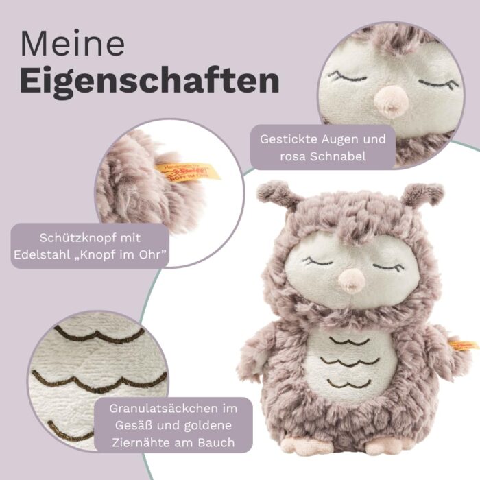 Steiff Kuscheltier Ollie Eule, Süßes Stofftier, Jungen, Mädchen & Babys ab 0 Monaten, Friends, Plüschtier 23 cm, Beige - Image 5