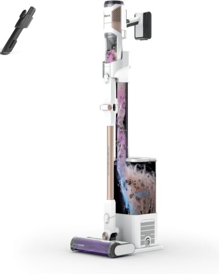 Shark Detect Basis Clean & Empty Akku-Staubsauger mit Absaugstation, bis 60 Min. Laufzeit, kabellos, für Tierhaare, Allergiker, Teppich & Hartböden, mit LED-Licht, 1 Aufsatz, weiß, IW3612AMZEU