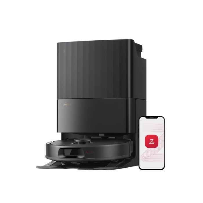 roborock QV 35S-Set Saugroboter mit Wischfunktion, 10.000 Pa HyperForce Saugkraft, Anti-Tangle-Bürsten, Anhebbare Schleudermopps, Intelligente Hindernisvermeidung, All-in-One Dock (Schwarz)