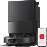 roborock Qrevo S5V Saugroboter mit Wischfunktion&Hebarem Wischmopp, 12.000Pa Saugkraft, Zero-Tangle System, Warmlufttrocknung, Intelligente Hindernisvermeidung, Multifunktions-Dockingstation (Schwarz)