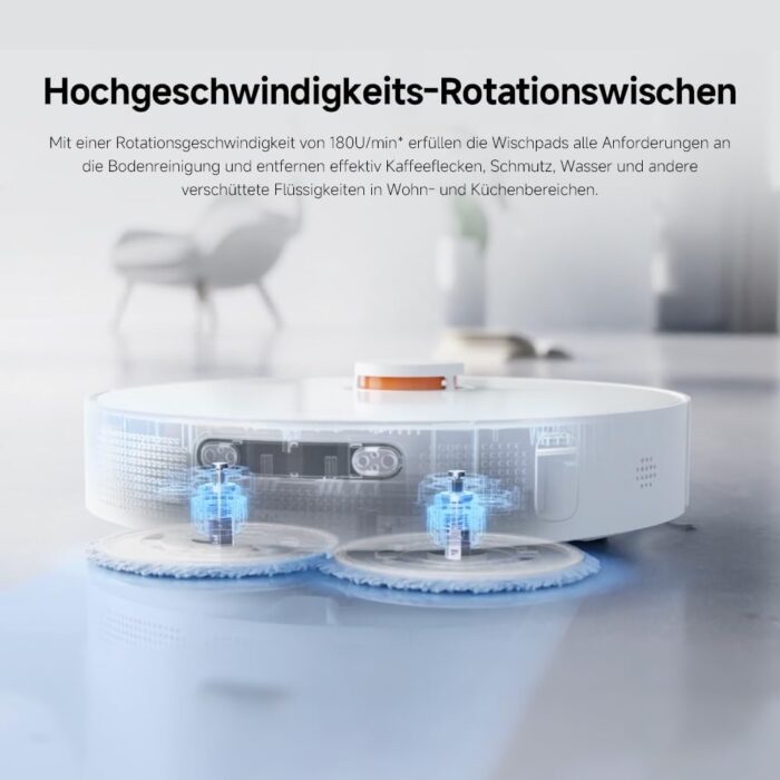Xiaomi Robot Vacuum X20+ Saugroboter mit Absaugstation und 4L/4L Frisch- & Altwassertank - 2 rotierende, Auto-Trocknung Wischmops, Bis 280m² wischen, 6000Pa Saugkraft, LDS-Navigation, Alle Bodentypen
