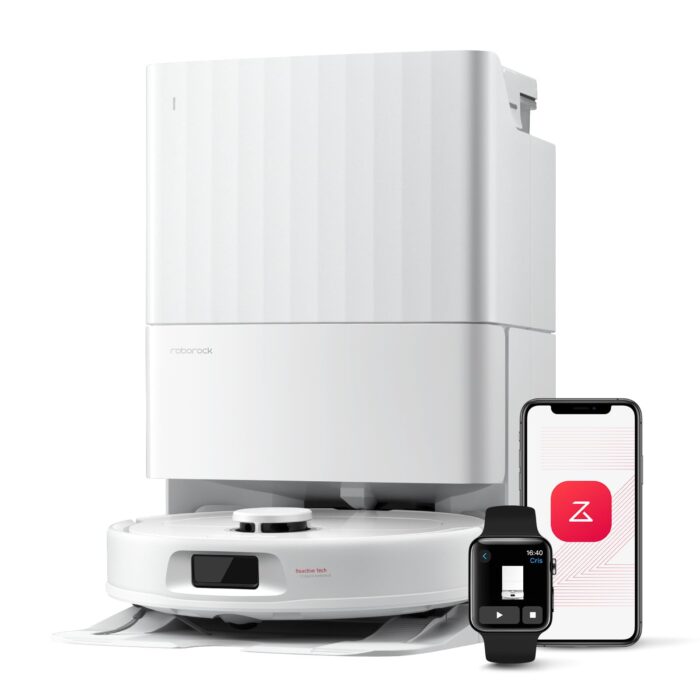 roborock Qrevo Serie Saugroboter mit Wischfunktion&Hebarem Wischmopp, 8000Pa Saugkraft(verbessert von Qrevo S), Anti-Verfilzungs-Seitenbürste, Hindernisvermeidung, All-in-One Dock, Schwarz(QV 35A)