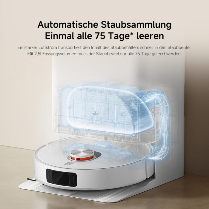 Xiaomi Robot Vacuum X20 Pro – 7000 Pa Saugleistung, duales Moppsystem, 75 Tage Staubbehälterkapazität, 4 Reinigungsmodi und 5200mAh Akku für eine gründliche und smarte Reinigung im Haushalt