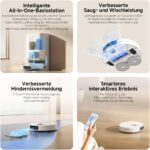 Xiaomi Robot Vacuum X20+ Saugroboter mit Absaugstation und 4L/4L Frisch- & Altwassertank - 2 rotierende, Auto-Trocknung Wischmops, Bis 280m² wischen, 6000Pa Saugkraft, LDS-Navigation, Alle Bodentypen