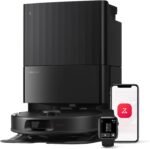 roborock Qrevo Serie Saugroboter mit Wischfunktion&Hebarem Wischmopp, 8000Pa Saugkraft(verbessert von Qrevo S), Anti-Verfilzungs-Seitenbürste, Hindernisvermeidung, All-in-One Dock, Schwarz(QV 35A)