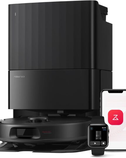 roborock Qrevo Serie Saugroboter mit Wischfunktion&Hebarem Wischmopp, 8000Pa Saugkraft(verbessert von Qrevo S), Anti-Verfilzungs-Seitenbürste, Hindernisvermeidung, All-in-One Dock, Schwarz(QV 35A)