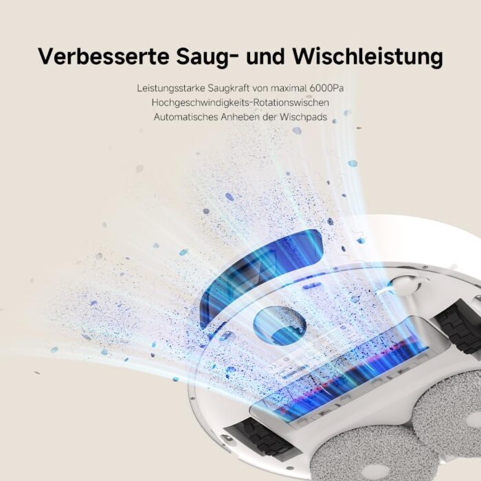 Xiaomi Robot Vacuum X20+ Saugroboter mit Absaugstation und 4L/4L Frisch- & Altwassertank - 2 rotierende, Auto-Trocknung Wischmops, Bis 280m² wischen, 6000Pa Saugkraft, LDS-Navigation, Alle Bodentypen