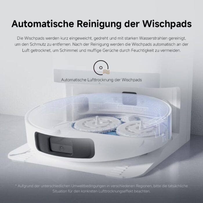 Xiaomi Robot Vacuum X20+ Saugroboter mit Absaugstation und 4L/4L Frisch- & Altwassertank - 2 rotierende, Auto-Trocknung Wischmops, Bis 280m² wischen, 6000Pa Saugkraft, LDS-Navigation, Alle Bodentypen