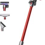 Dyson V11™ Fluffy kabelloser Staubsauger (Nickel/Rot) V11™ Fluffy kabelloser Staubsauger, 185 Airwatt, 60 Minuten Laufzeit, Haarentwirrungstechnologie, Hand- und Bodenstaubsauger