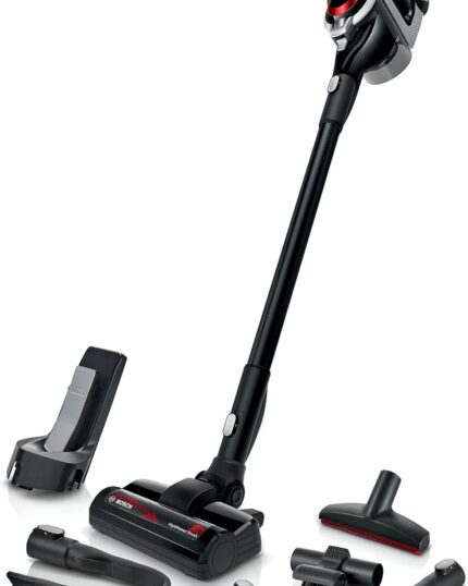 Bosch Akku-Staubsauger Unlimited Serie 8 ProPower BSS81POW1, kabelloser Handstaubsauger, beutellos, Hygiene-Filter, hohe Saugleistung, Lange Laufzeit, XXL-Polsterdüse, Fugendüse, schwarz