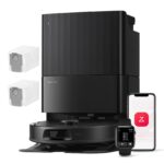 roborock Qrevo Serie Saugroboter mit Wischfunktion&Hebarem Wischmopp, 8000Pa Saugkraft(verbessert von Qrevo S), Anti-Verfilzungs-Seitenbürste, Hindernisvermeidung, All-in-One Dock, Schwarz(QV 35A)