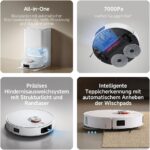 Xiaomi Robot Vacuum X20 Pro – 7000 Pa Saugleistung, duales Moppsystem, 75 Tage Staubbehälterkapazität, 4 Reinigungsmodi und 5200mAh Akku für eine gründliche und smarte Reinigung im Haushalt