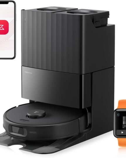 roborock Qrevo Edge S5A Saugroboter mit Wischfunktion,Dual Anti-Tangle-System,18.500Pa,FlexiArm Design Kantenreinigung, Hebarem Wischmopp,75℃ Heißwasser-Moppwäsche (Schwarz)