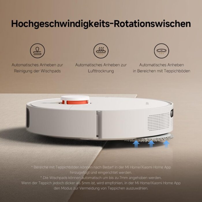 Xiaomi Robot Vacuum X20+ Saugroboter mit Absaugstation und 4L/4L Frisch- & Altwassertank - 2 rotierende, Auto-Trocknung Wischmops, Bis 280m² wischen, 6000Pa Saugkraft, LDS-Navigation, Alle Bodentypen