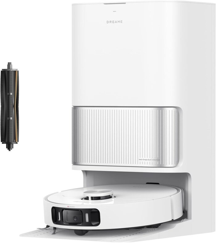 dreame L40 Ultra AE Saugroboter mit Wischfunktion, 19.000 Pa Saugkraft, viele Bürsten und EIN Flexibler Wischmopp, nassen und trockenen Schmutz,Das All-in-1-Dock entleert Staub