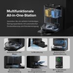roborock Qrevo Serie Saugroboter mit Wischfunktion&Hebarem Wischmopp, 8000Pa Saugkraft(verbessert von Qrevo S), Anti-Verfilzungs-Seitenbürste, Hindernisvermeidung, All-in-One Dock, Schwarz(QV 35A)