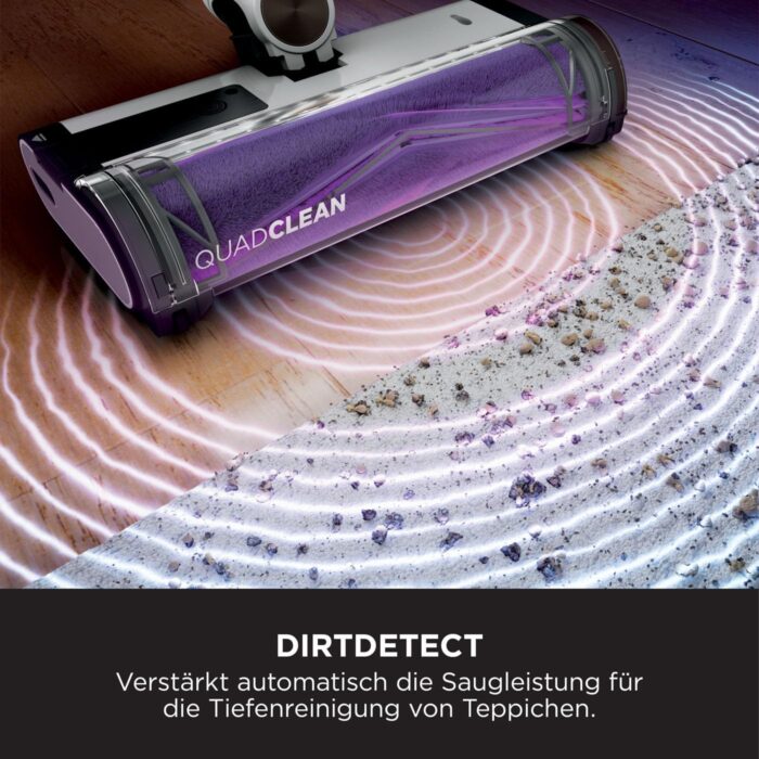 Shark Detect Basis Clean & Empty Akku-Staubsauger mit Absaugstation, bis 60 Min. Laufzeit, kabellos, für Tierhaare, Allergiker, Teppich & Hartböden, mit LED-Licht, 1 Aufsatz, weiß, IW3612AMZEU