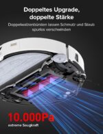 roborock S8 MaxV Ultra Saugroboter mit Wischfunktion&Hebarem Wischmopp, Umfangreiche Reinigung Durch die ausfahrbaren Seitenbürste, 10.000 Pa, 60 °C Heißwasser-Moppwäsche, All-in-One-Dock