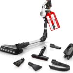 Bosch Akku-Staubsauger Unlimited 7 BSS711W, kabelloser Handstaubsauger, beutellos, Wechselakku, Knickrohr, Hygiene-Filter, 10 Jahre Motorgarantie, XXL-Polsterdüse, LED-Beleuchtung, Turbostufe, weiß