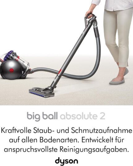 Dyson Big Ball™ Absolute 2 Bodenstaubsauger, 19 kompakte Zyklone für maximale Schmutzaufnahme, für Allen Böden