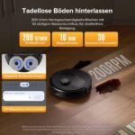 roborock QV 35S-Set Saugroboter mit Wischfunktion, 10.000 Pa HyperForce Saugkraft, Anti-Tangle-Bürsten, Anhebbare Schleudermopps, Intelligente Hindernisvermeidung, All-in-One Dock (Schwarz)