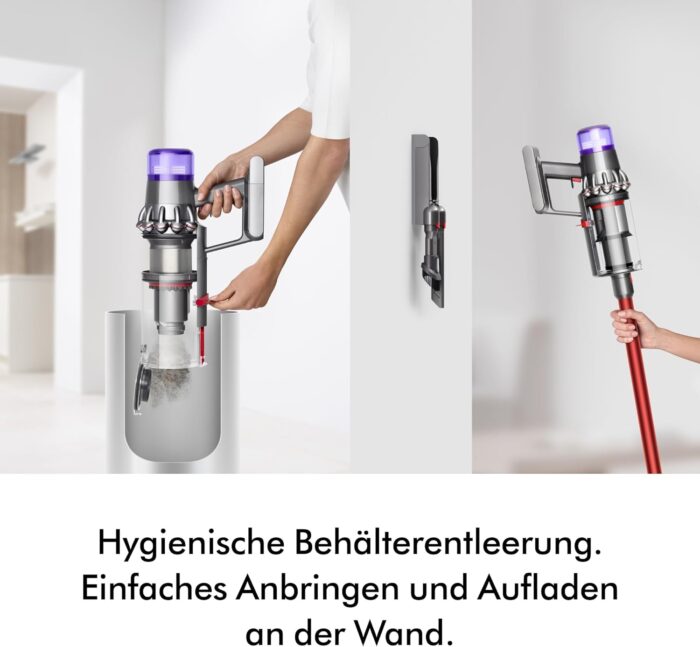 Dyson V11™ Fluffy kabelloser Staubsauger (Nickel/Rot) V11™ Fluffy kabelloser Staubsauger, 185 Airwatt, 60 Minuten Laufzeit, Haarentwirrungstechnologie, Hand- und Bodenstaubsauger