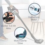 Bosch Akku-Staubsauger Unlimited Serie 8 ProPower BSS81POW1, kabelloser Handstaubsauger, beutellos, Hygiene-Filter, hohe Saugleistung, Lange Laufzeit, XXL-Polsterdüse, Fugendüse, schwarz