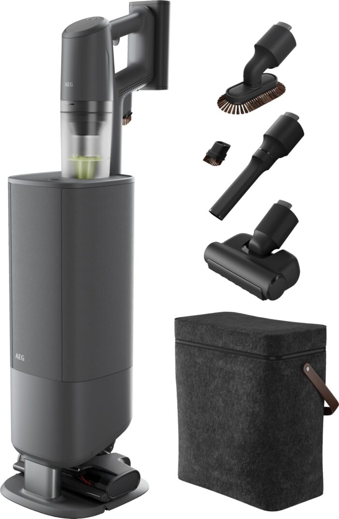 AEG Serie 8000 Akku Staubsauger, Kabellos, Alle Böden, AutoModus, bis zu 99% Staubaufnahme, bis zu 50 min Laufzeit, Einfache Handhabung, Entnehmbarer 25 V Akku, Zubehör, Weiß, AP82UB25SH