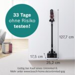 Bosch Akku-Staubsauger Unlimited Serie 8 ProPower BSS81POW1, kabelloser Handstaubsauger, beutellos, Hygiene-Filter, hohe Saugleistung, Lange Laufzeit, XXL-Polsterdüse, Fugendüse, schwarz