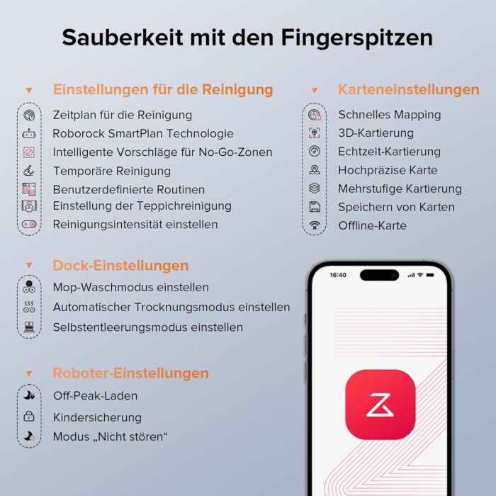 roborock Qrevo Edge S5A Saugroboter mit Wischfunktion,Dual Anti-Tangle-System,18.500Pa,FlexiArm Design Kantenreinigung, Hebarem Wischmopp,75℃ Heißwasser-Moppwäsche (Schwarz)
