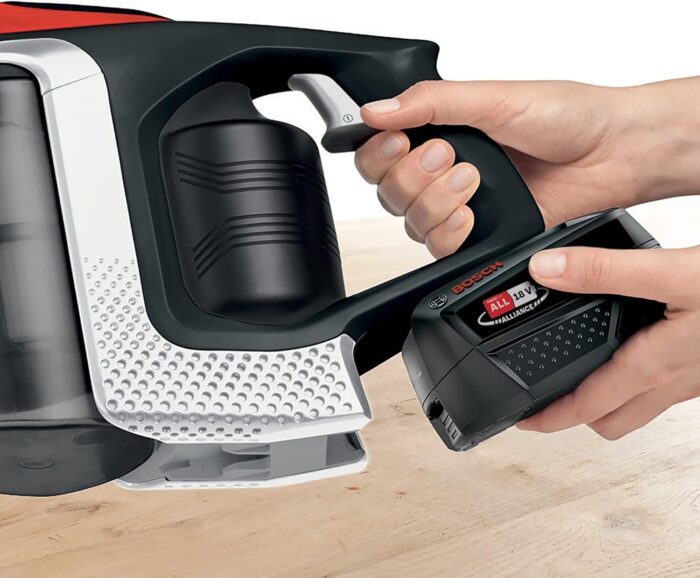 Bosch Akku-Staubsauger Unlimited Serie 8 ProPower BSS81POW1, kabelloser Handstaubsauger, beutellos, Hygiene-Filter, hohe Saugleistung, Lange Laufzeit, XXL-Polsterdüse, Fugendüse, schwarz