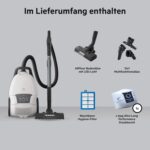 AEG Ultimate 8000 Staubsauger mit Beutel, Testsieger der Stiftung Warentest, hohe Saugleistung, Auto-Modus, Alle Böden, 48% Recyclingkunststoff, 3in1 Düse, HEPA-Filtration, 12m, LED-Licht, AB81U1SW