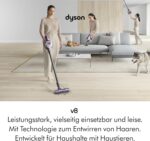 Dyson V8 Advanced Kabelloser Staubsauger, 130 AW, bis zu 40 Min Laufzeit, Motorbar mit Haarentwirrungstechnologie, entfernt Tierhaare, Hand- und Bodenstaubsauger