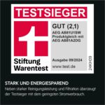AEG Ultimate 8000 Staubsauger mit Beutel, Testsieger der Stiftung Warentest, hohe Saugleistung, Auto-Modus, Alle Böden, 48% Recyclingkunststoff, 3in1 Düse, HEPA-Filtration, 12m, LED-Licht, AB81U1SW
