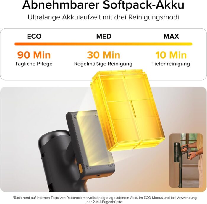 roborock H60 Hub Ultra Akku Staubsauger mit Absaugstation, 210AW kraftvolle Saugleistung, 90 Min. maximale Laufzeit, Staubsauger kabellos, Anti-Tangle Bürste für Teppiche, Hartböden, Tierhaare, Auto