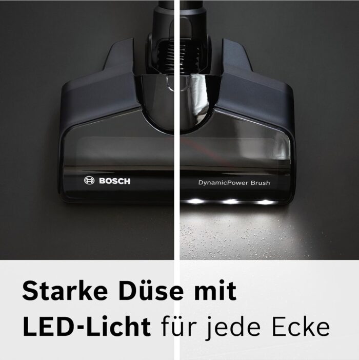 Bosch Akku-Staubsauger Unlimited 7 BKS711MTB, kabelloser Handstaubsauger, beutellos, Wechselakku, Knickrohr, Hygiene-Filter, 10 Jahre Motorgarantie, Mini-Turbo-Düse, LED-Beleuchtung, Turbostufe, weiß