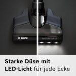 Bosch Akku-Staubsauger Unlimited 7 BSS711W, kabelloser Handstaubsauger, beutellos, Wechselakku, Knickrohr, Hygiene-Filter, 10 Jahre Motorgarantie, XXL-Polsterdüse, LED-Beleuchtung, Turbostufe, weiß