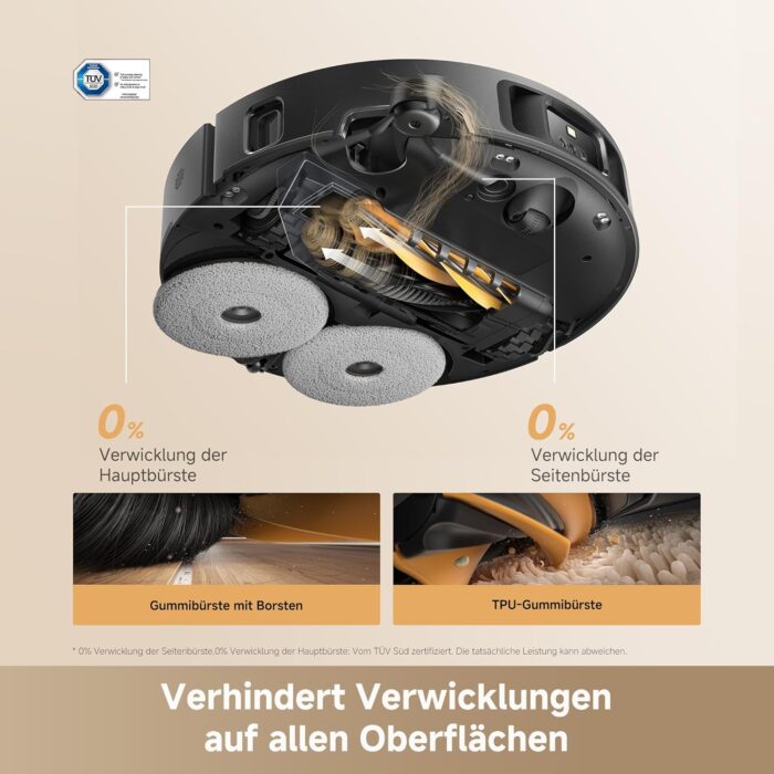 dreame L50s Pro Ultra Saugroboter mit Wischfunktion 100 Tage automatische Leerung, Mopp-Selbstreinigung bei hoher Hitze, 30.000 Pa Saugkraft, Ecken- und Kantenreinigung, Entwirrbürste