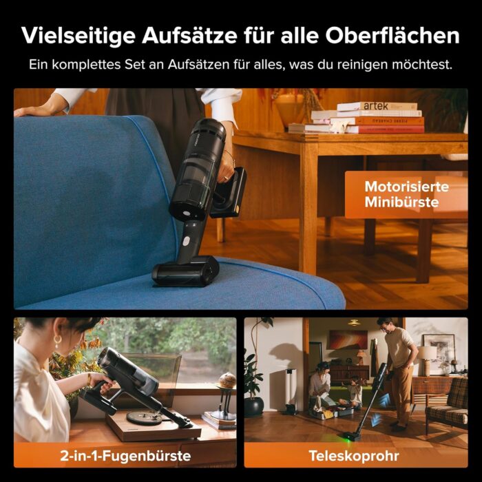 roborock H60 Hub Ultra Akku Staubsauger mit Absaugstation, 210AW kraftvolle Saugleistung, 90 Min. maximale Laufzeit, Staubsauger kabellos, Anti-Tangle Bürste für Teppiche, Hartböden, Tierhaare, Auto