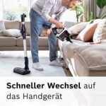 Bosch Akku-Staubsauger Unlimited 7 BKS711MTB, kabelloser Handstaubsauger, beutellos, Wechselakku, Knickrohr, Hygiene-Filter, 10 Jahre Motorgarantie, Mini-Turbo-Düse, LED-Beleuchtung, Turbostufe, weiß