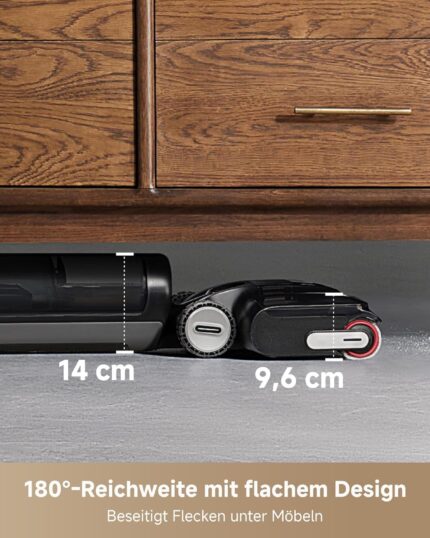 dreame H12 Pro FlexReach Nass- und Trockensauger, Flaches 180°-Design, Trocknung in 5 Minuten, 18.000 Pa Saugkraft, 90 °C Heißwäsche, Doppel-Kantenreinigung, Reinigung in 50 Minuten