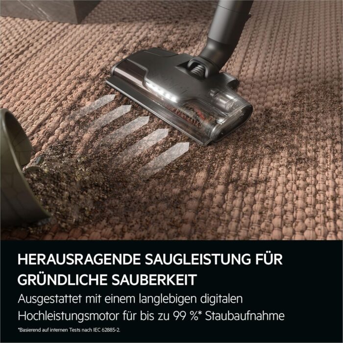 AEG Serie 8000 Akku Staubsauger, Kabellos, Alle Böden, AutoModus, bis zu 99% Staubaufnahme, bis zu 50 min Laufzeit, Einfache Handhabung, Entnehmbarer 25 V Akku, Zubehör, Weiß, AP82UB25SH