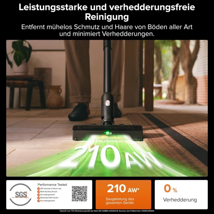 roborock H60 Hub Ultra Akku Staubsauger mit Absaugstation, 210AW kraftvolle Saugleistung, 90 Min. maximale Laufzeit, Staubsauger kabellos, Anti-Tangle Bürste für Teppiche, Hartböden, Tierhaare, Auto