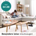 Bosch Staubsauger beutellos ProSilence Serie 8 BGS7MS64, Bodenstaubsauger, leise, Hygiene-Filter, Bodendüse für Parkett, Teppich, Fliesen, Starke Saugleistung, langes Kabel, 800 W, schwarz
