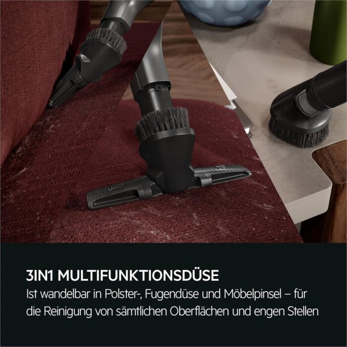 AEG Ultimate 8000 Staubsauger mit Beutel, Testsieger der Stiftung Warentest, hohe Saugleistung, Auto-Modus, Alle Böden, 48% Recyclingkunststoff, 3in1 Düse, HEPA-Filtration, 12m, LED-Licht, AB81U1SW