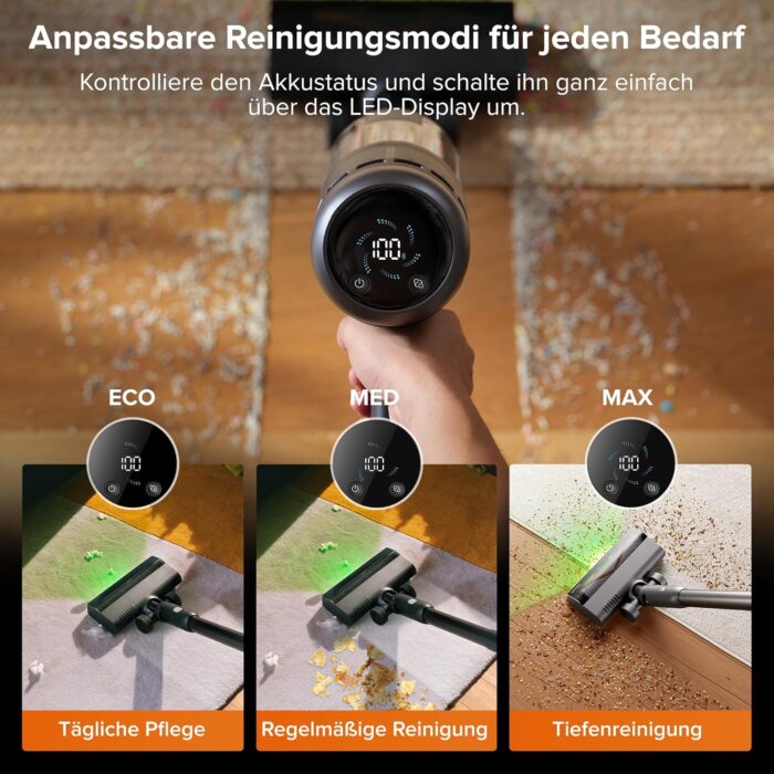 roborock H60 Hub Ultra Akku Staubsauger mit Absaugstation, 210AW kraftvolle Saugleistung, 90 Min. maximale Laufzeit, Staubsauger kabellos, Anti-Tangle Bürste für Teppiche, Hartböden, Tierhaare, Auto