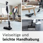Bosch Akku-Staubsauger Unlimited 7 BCS711A, kabelloser Handstaubsauger, beutellos, Wechselakku, Knickrohr, Hygiene-Filter, 10 Jahre Motorgarantie, Fugendüse, LED-Beleuchtung, Turbostufe, grau
