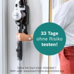 Bosch Akku-Staubsauger Unlimited 7 BSS715CARP, kabellos, Knickrohr, Hygiene-Filter, 10 Jahre Motorgarantie, 5.0 Ah Akku, Schnellladegerät, XXL-Polsterdüse, Turbostufe, Made in Germany, weiß