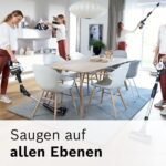 Bosch Akku-Staubsauger Unlimited 7 BSS715CARP, kabellos, Knickrohr, Hygiene-Filter, 10 Jahre Motorgarantie, 5.0 Ah Akku, Schnellladegerät, XXL-Polsterdüse, Turbostufe, Made in Germany, weiß