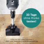 Bosch Akku-Staubsauger Unlimited 7 BCS711A, kabelloser Handstaubsauger, beutellos, Wechselakku, Knickrohr, Hygiene-Filter, 10 Jahre Motorgarantie, Fugendüse, LED-Beleuchtung, Turbostufe, grau